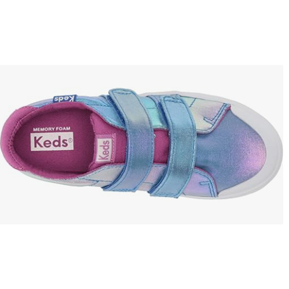 Keds Kids Courtney HL Sneaker, Blue Iridescent, 4 US Unisex Little Kid - Picture 5 of 6